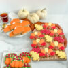 Floral pumpkins, leaves, pie, and turkeys Floral pumpkins, leaves, pie, and turkeys