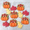 fall leaves and floral pumpkins