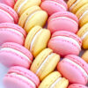 pink and lemon yellow macarons pink and lemon yellow macarons