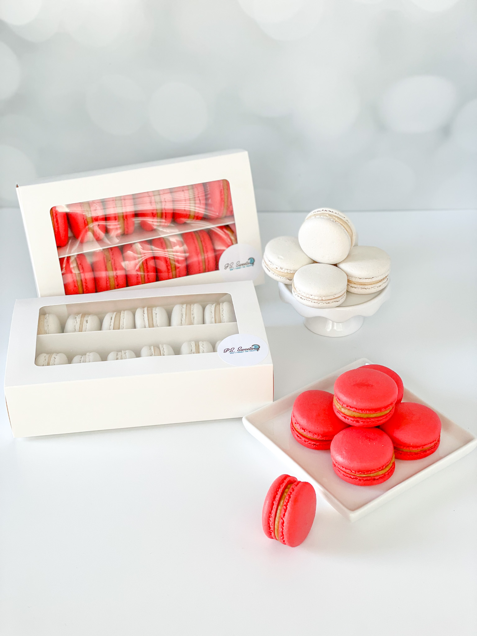 boxes of macarons