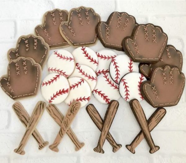 assorted baseball cookies