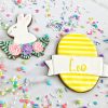 Yellow Striped Egg Chocolate bunny