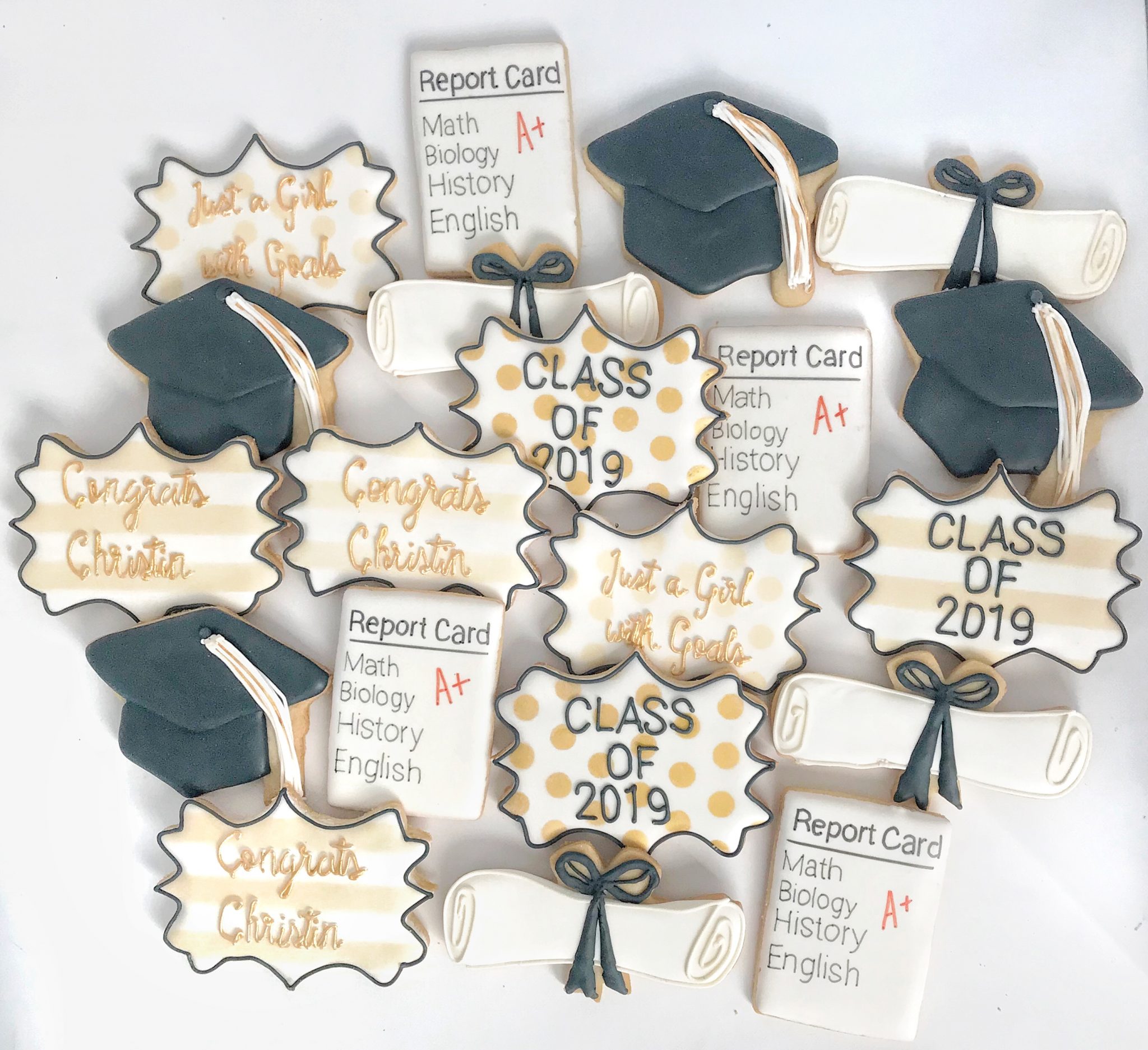 A Girl with Goals Custom Graduation Sugar Cookies P. S. Sweets