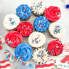 Red, white and blue cupcakes