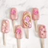 Pink rose cakesicles