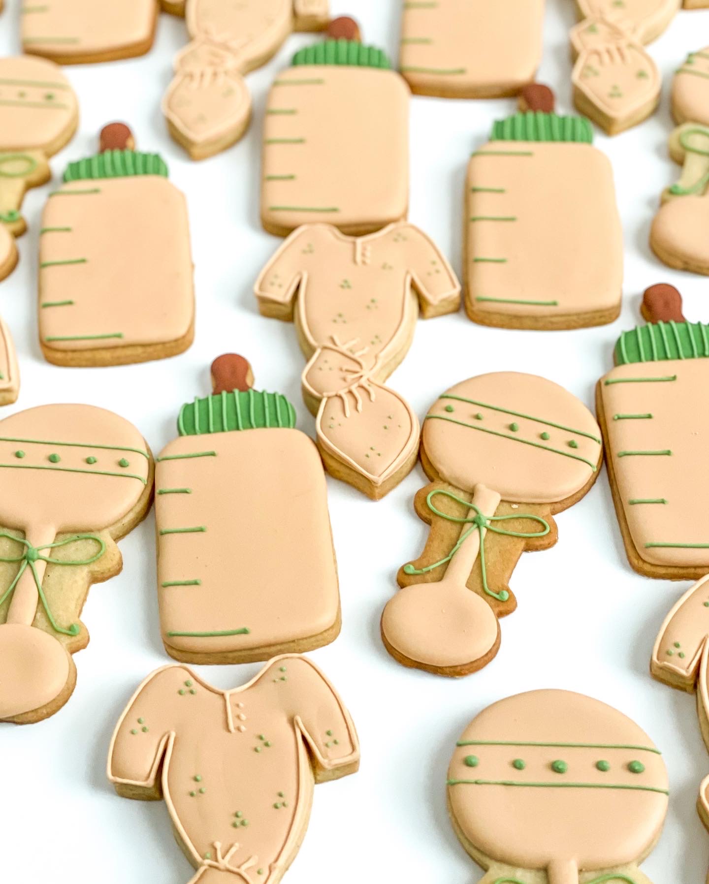 Boho Nude and Sage Green Baby Shower Cookies – P. S. Sweets