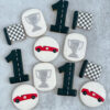 white background with silver accents Vanilla Sugar cookie