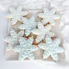 blue and white snowflakes