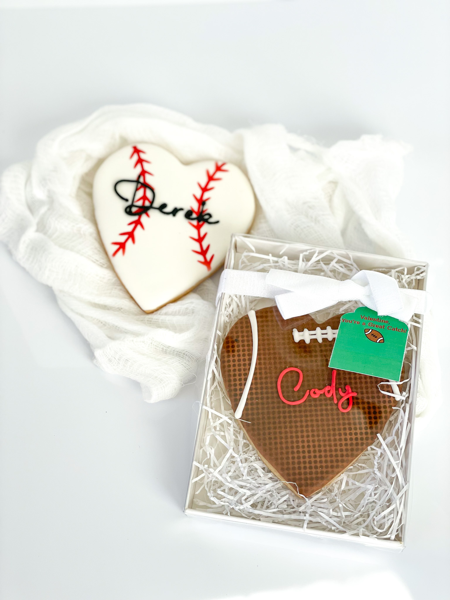 boxed football cookie