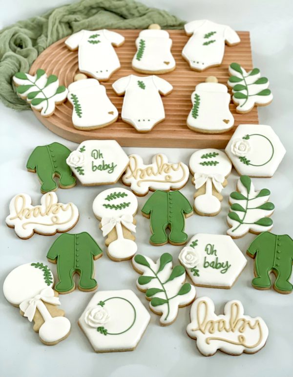 Greenery Baby Shower Cookies Greenery Baby Shower Cookies