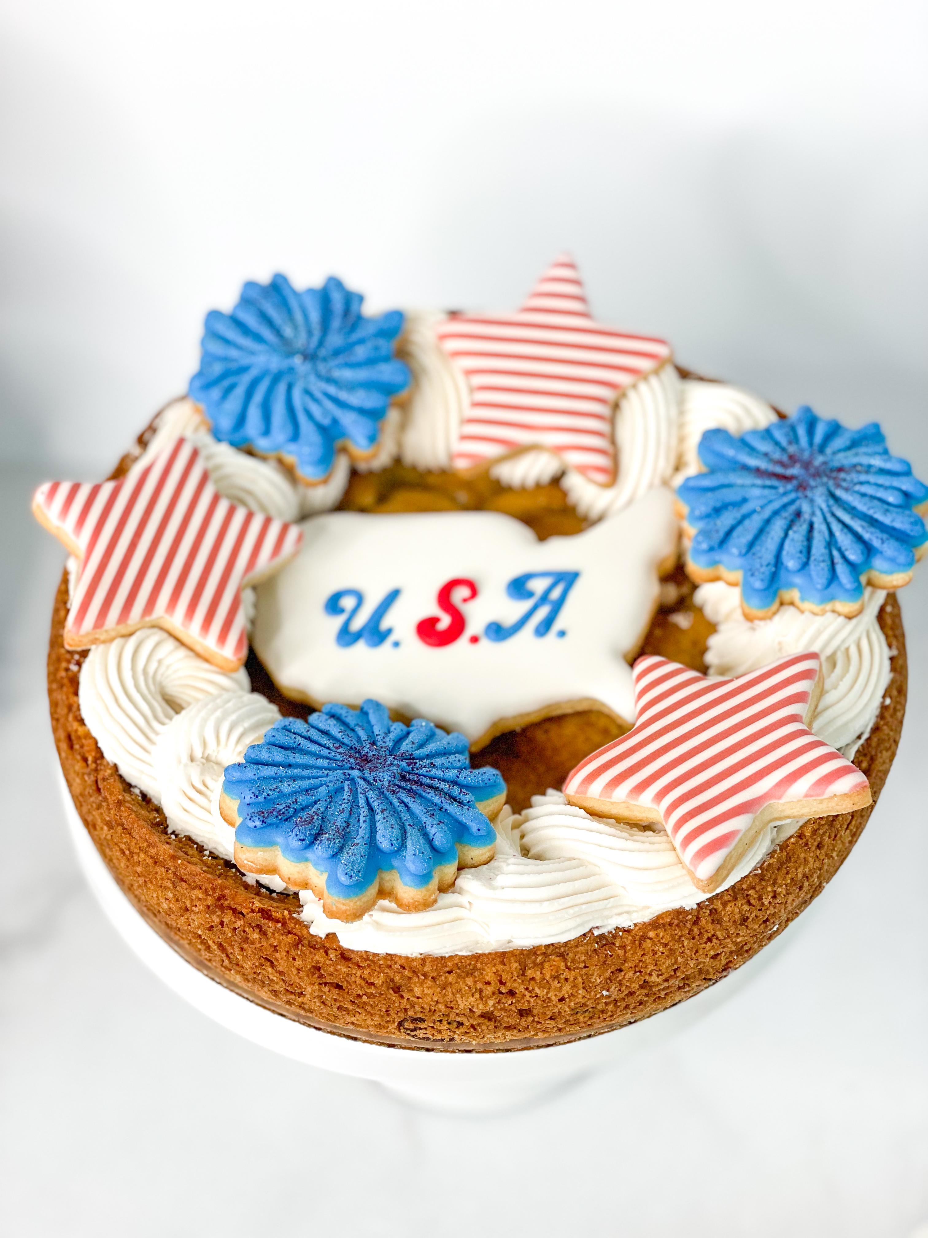 Fourth of July Chocolate Chip Cookie Cake