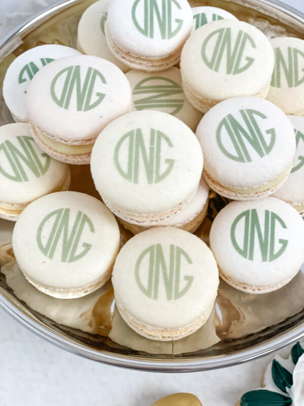 Custom Wedding Monogram Macarons Custom Wedding Monogram Macarons