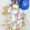 baseball macarons with cracker jack buttercream