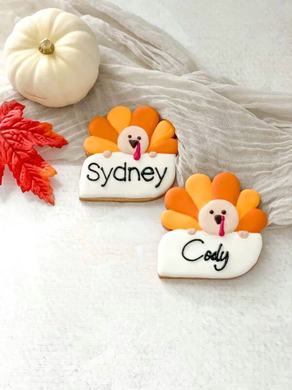 Modern Thanksgiving Name Place Cookies