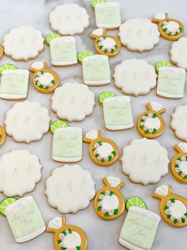Personalized Margarita Engagement Ring Cookies