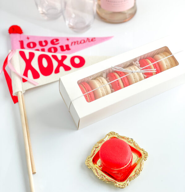 red and white macarons