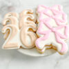 Bow and number cookies
