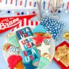 USA, stars, fireworks and ice cream USA, stars, fireworks and ice cream