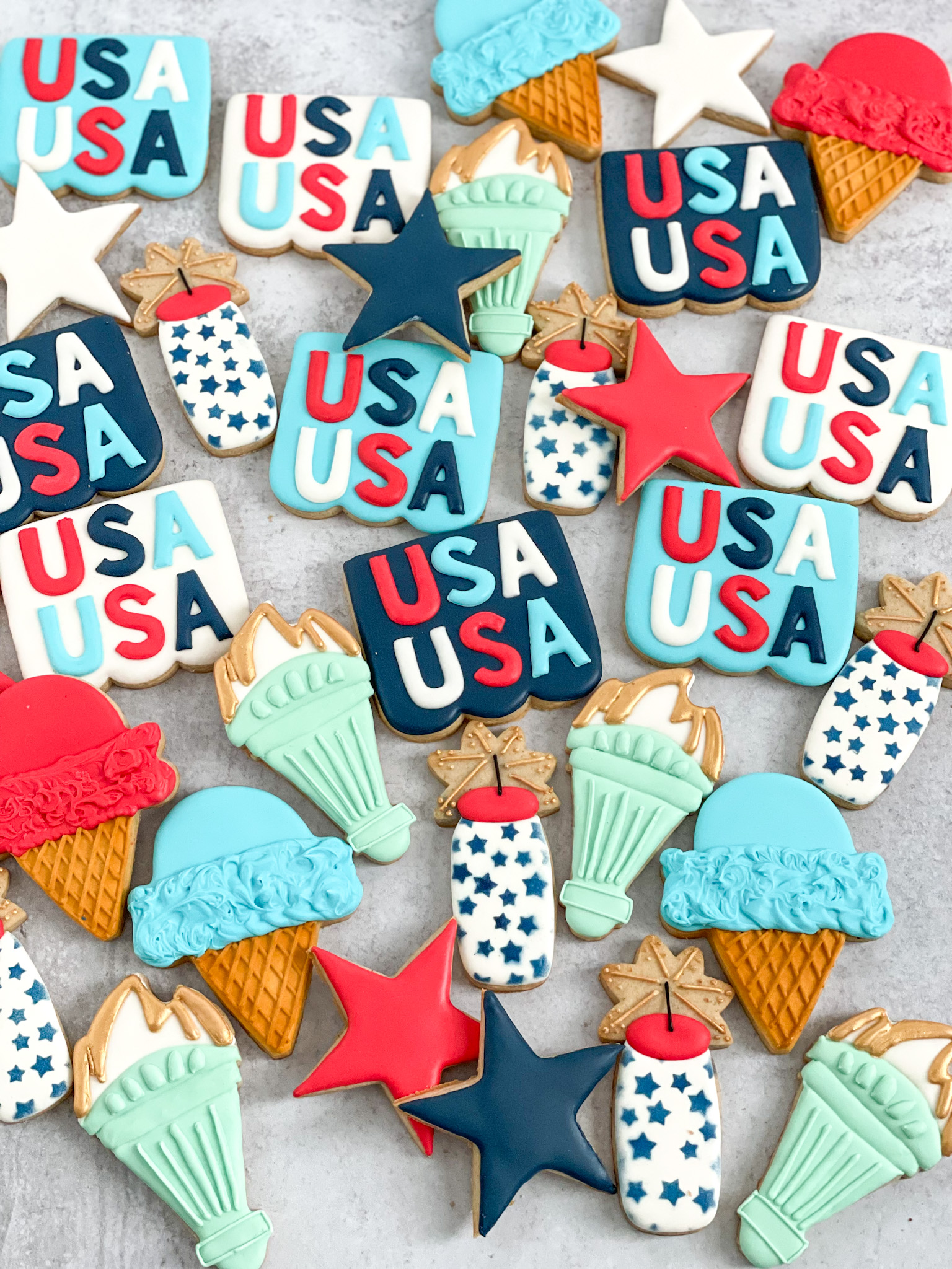 ice cream fireworks liberty torch