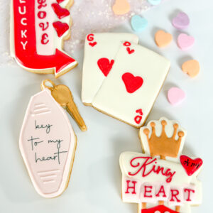 Lucky in Love Vintage Personalized Valentines Day Sugar Cookies