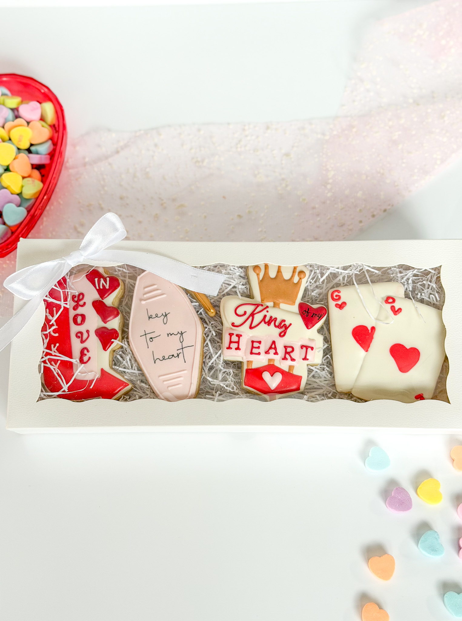 boxed gift set of 4 cookies