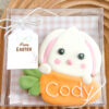 boxed Easter bunny cookie holding personalized carrot boxed Easter bunny cookie holding personalized carrot