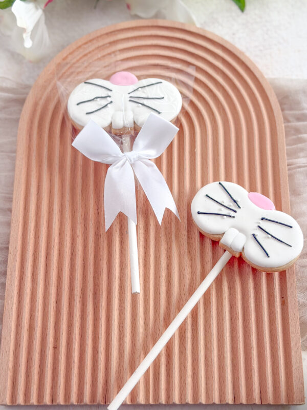 bunny nose cookie on a stick