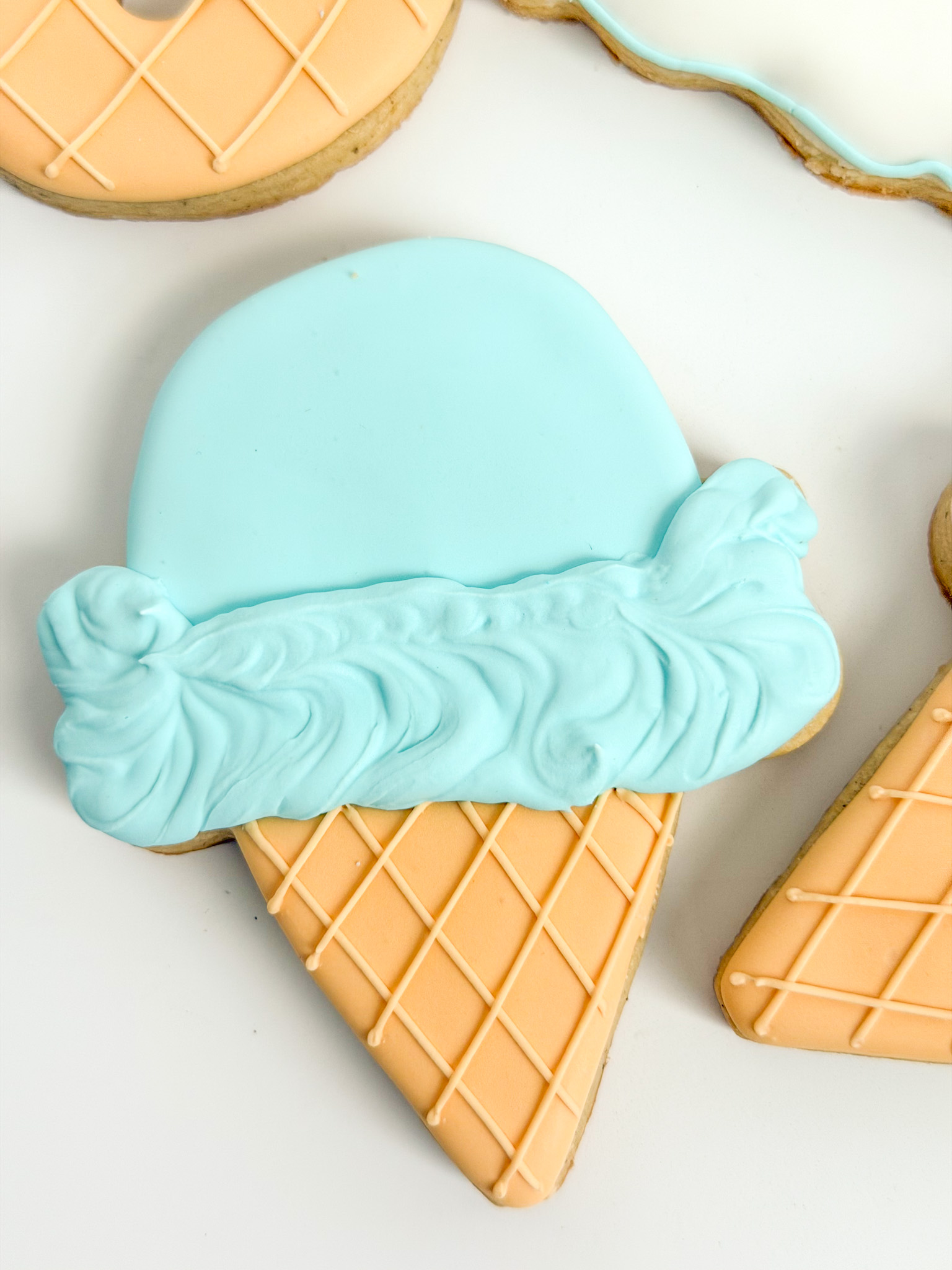 light blue ice cream cone cookie
