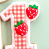 red gingham #1 with strawberries red gingham #1 with strawberries