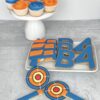 Initial and Number dart themed cookies Initial and Number dart themed cookies