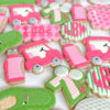 Golf cart, golf bag, golf course, golf ball cookies Golf cart, golf bag, golf course, golf ball cookies