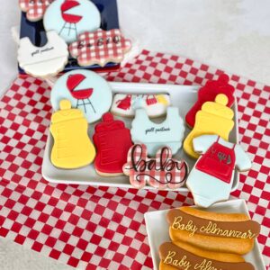 Personalized BBQ-Themed Baby Shower Cookies