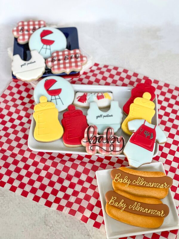 Personalized BBQ Baby Shower Cookies Personalized BBQ Baby Shower Cookies