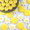 Smiley face macarons with coordinating cookies