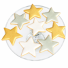 silver, white, and gold star cookies silver, white, and gold star cookies